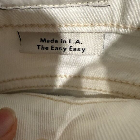 AYR Jeans Womens 32 White The Easy Easy Made in USA Stretch Denim Crop Straight - Picture 9 of 11
